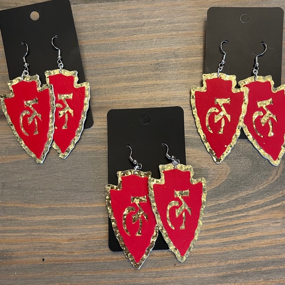 KC Chiefs earrings - Picture 2 of 6